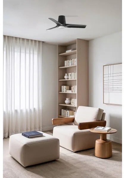 FARO 33827-1TW - LED Stm. str. vent. HEY TUB S LED/10W/230V čierna pr. 90 cm + DO