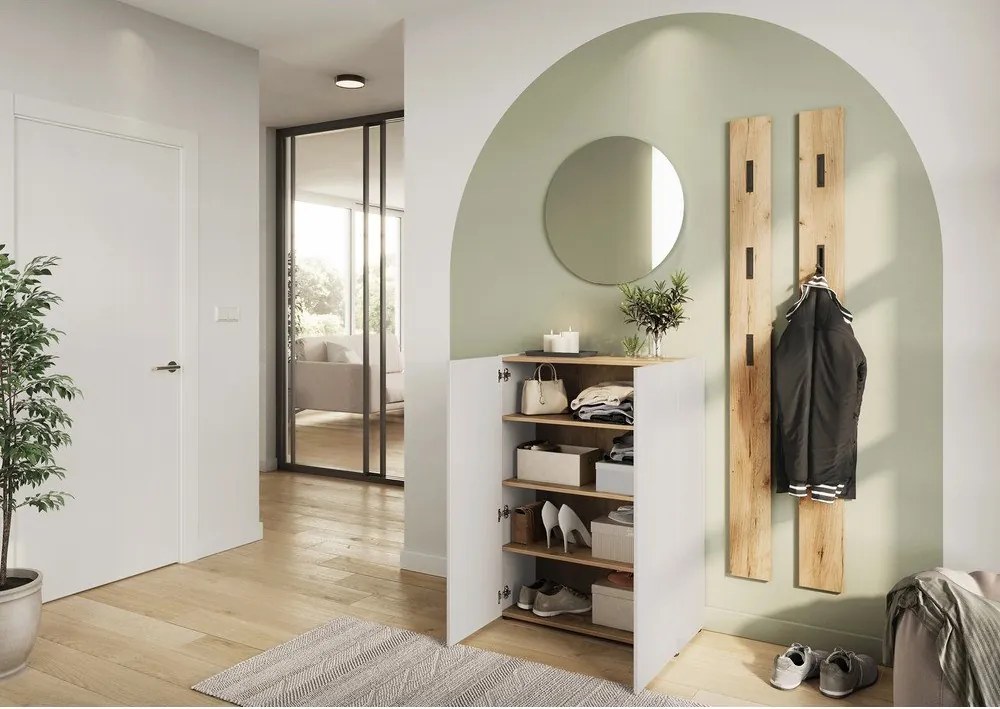 Krémová skrinka v dekore duba 74x105x33 cm Alviano – Germania