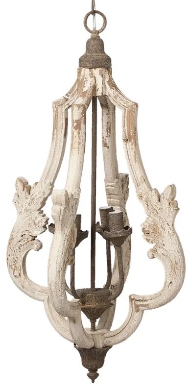 Biele rustikálne závesné svietidlo Ø40