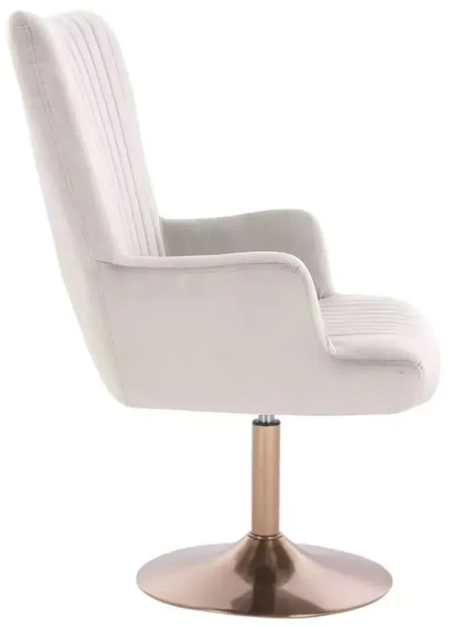 LuxuryForm DESIGN Kreslo AMADEO VELUR na zlatom tanieri - svetlo šedé
