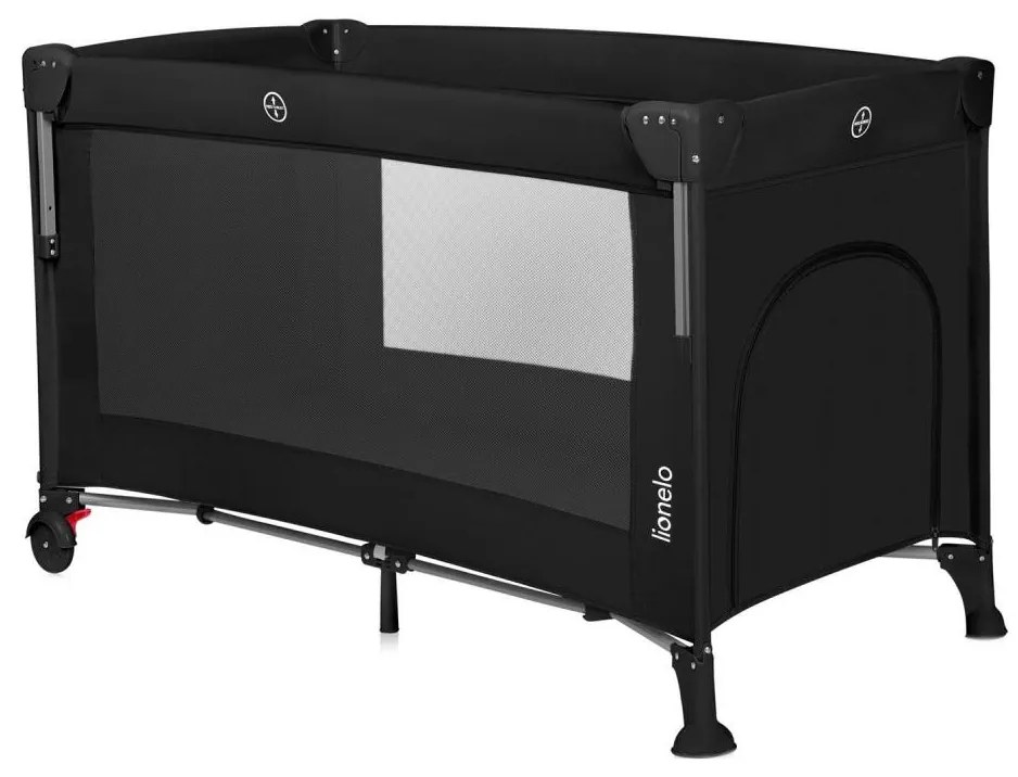 Lionelo - Cestovná postieľka 3v1 ELLEN Čierny karbón