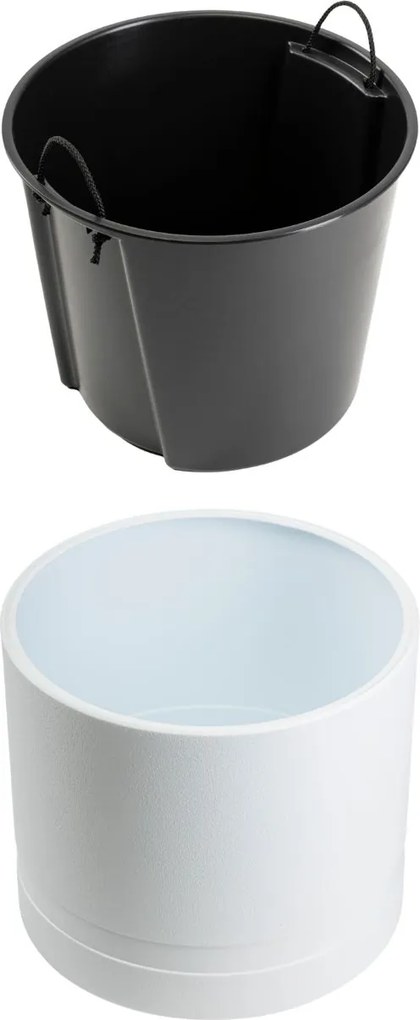 PLASTOVÝ KVETINÁČ LUNA CYLINDER 43,5X38 CM BIELA