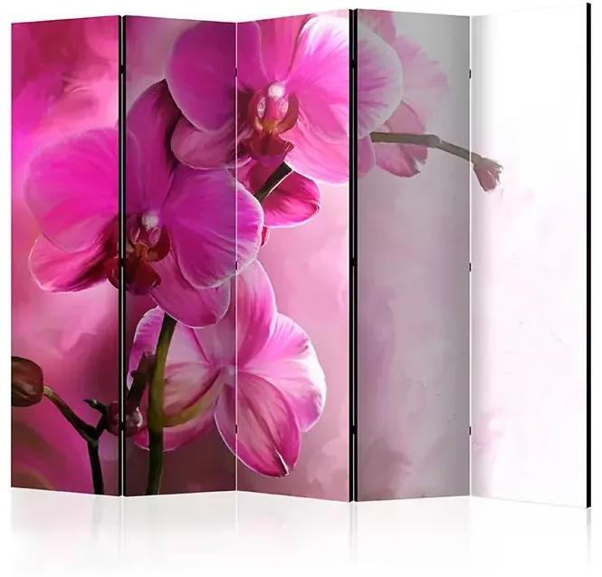 Paraván - Pink Orchid II [Room Dividers] Veľkosť: 225x172, Verzia: Akustický