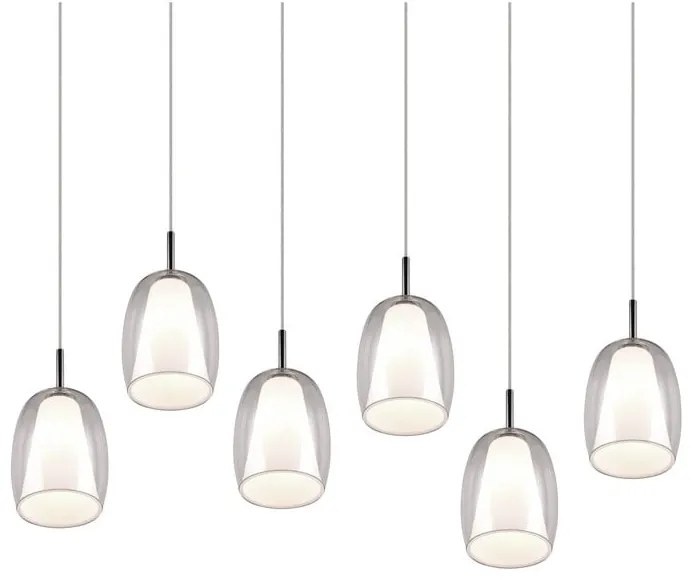 Závesné svietidlo v striebornej farbe so skleneným tienidlom Barret – Trio Select