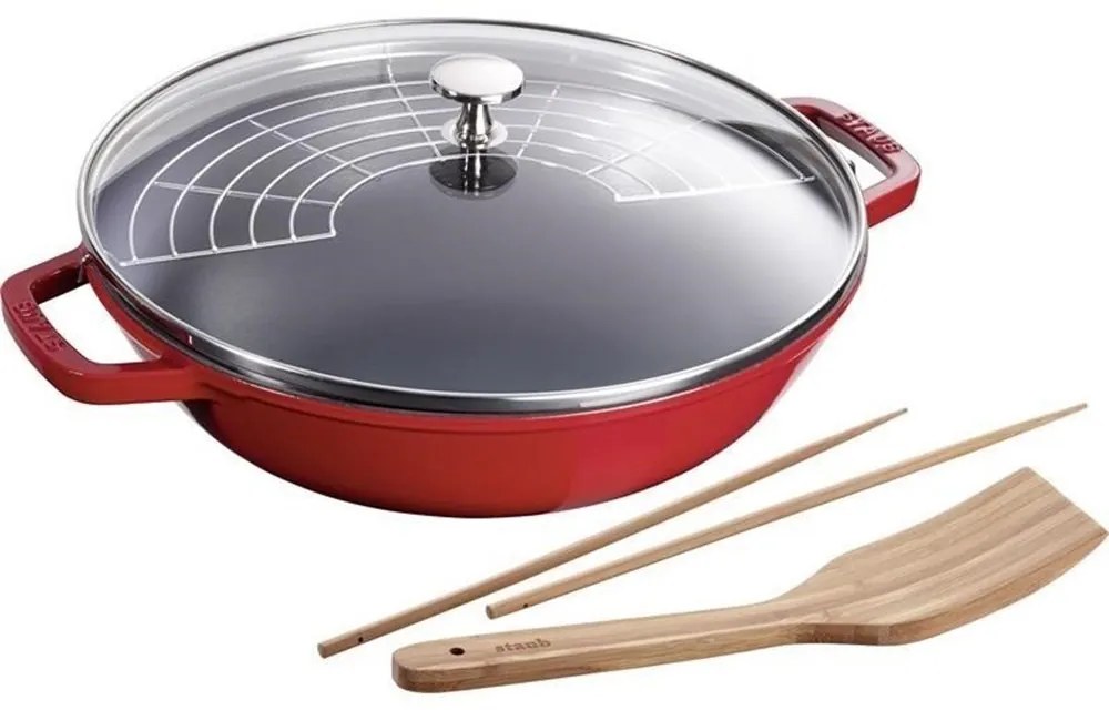 Staub Panvica Wok STAUB 30 cm červená 4,19 l