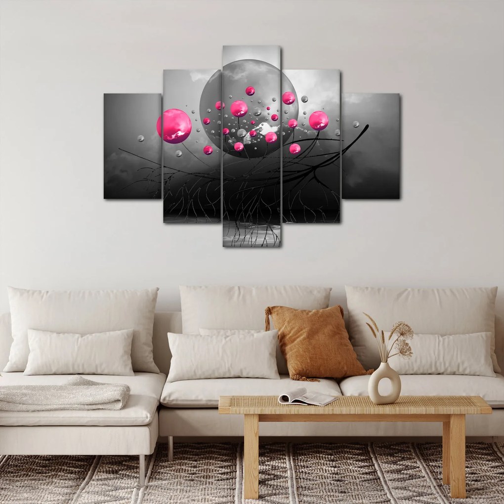 Obraz ružových abstraktných gulí (150x105 cm)