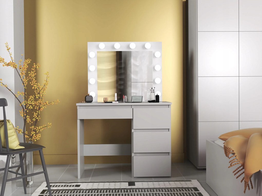 JAKS Toaletný stolík Hollywood Premium s LED osvetlením TL08 White
