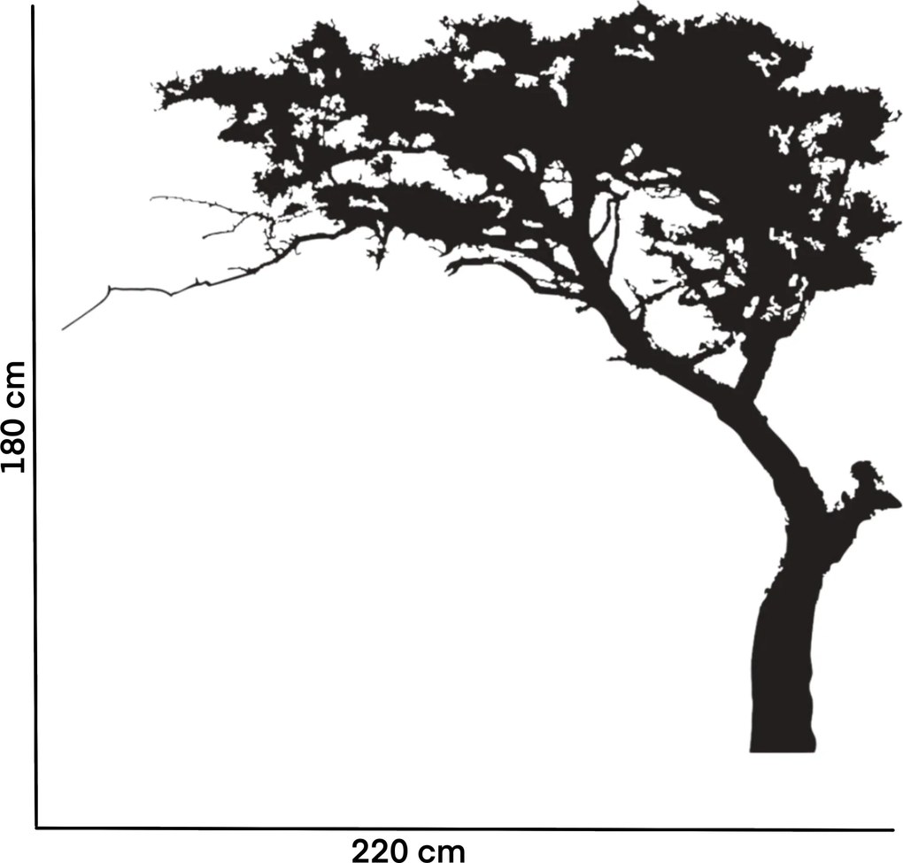 200x180cm Strom orientovaný doľava - nálepka na stenu