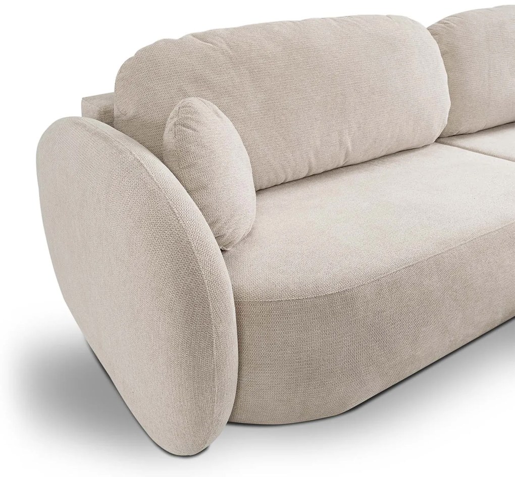 Rohová rozkladacia sedačka Olio - krémová Strana: Pravá