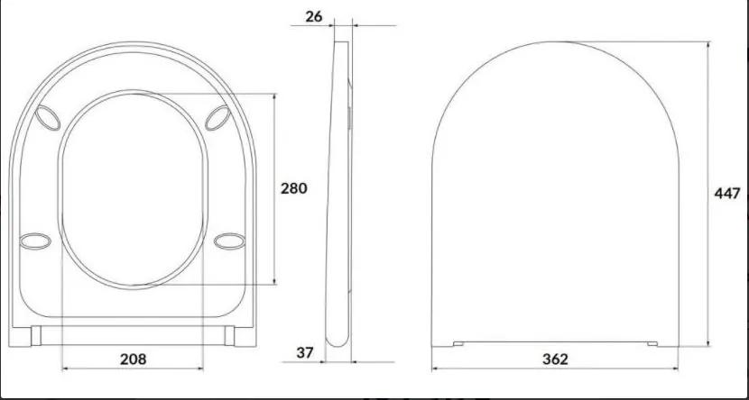 Cersanit Larga Oval CleanOn - závesná wc misa so SLIM sedátkom z duroplastu, biela, S701-472