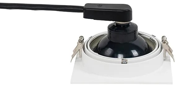 Štvorcové zapustené bodové svetlo biele nastaviteľné - Chuck 111