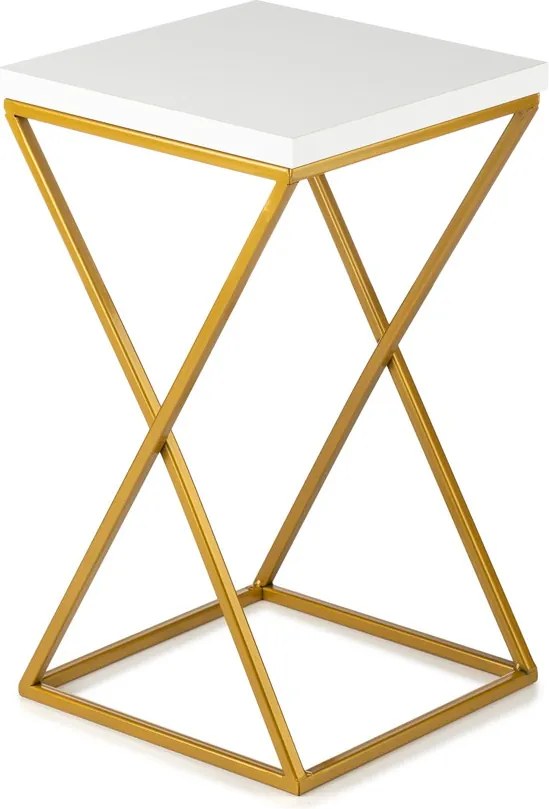STOJAN NA KVETINÁČ LOFT6 40X24X24 CM ZLATÁ/BIELA