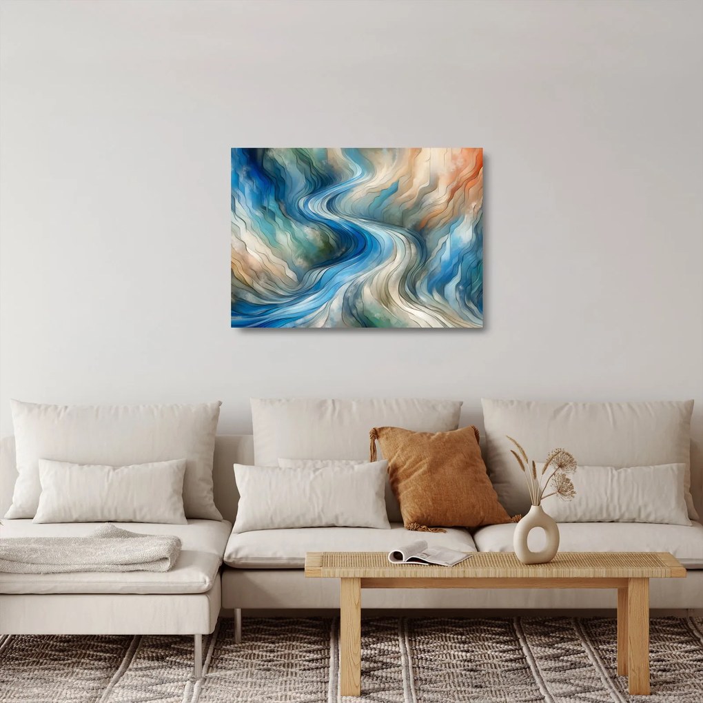 Sklenený obraz - Abstraktný prúd (70x50 cm)