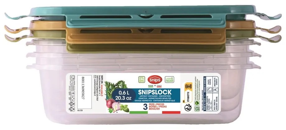 Potravinové škatuľky v súprave 3 ks Snipslock – Snips