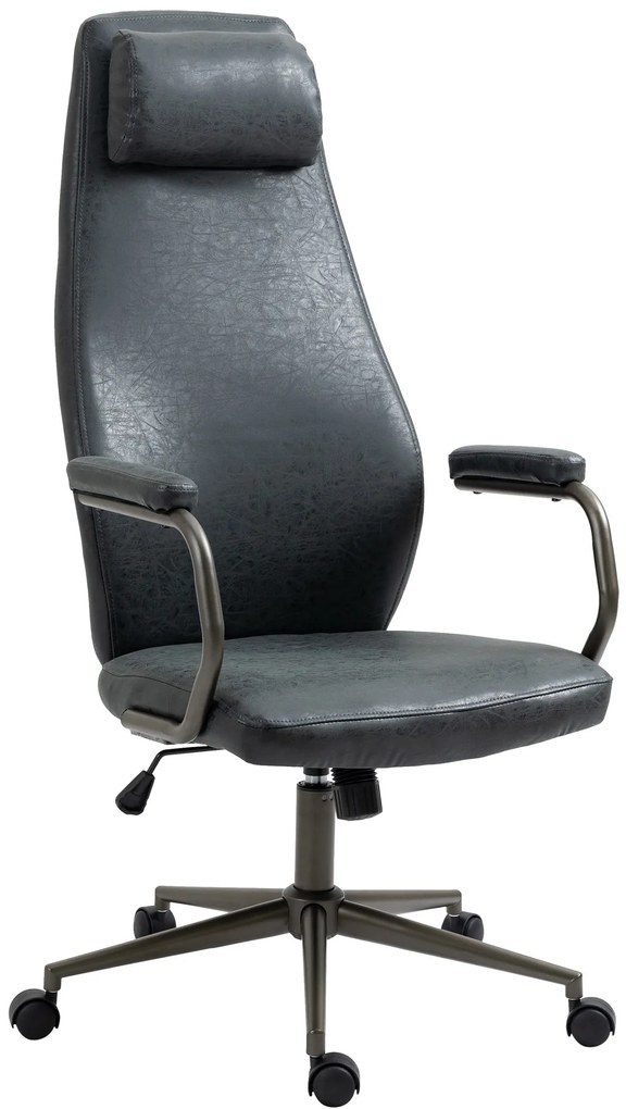 Design-Shop Kancelárska stolička Pocatello v industriálnom štýle - koženka - Čierna antik