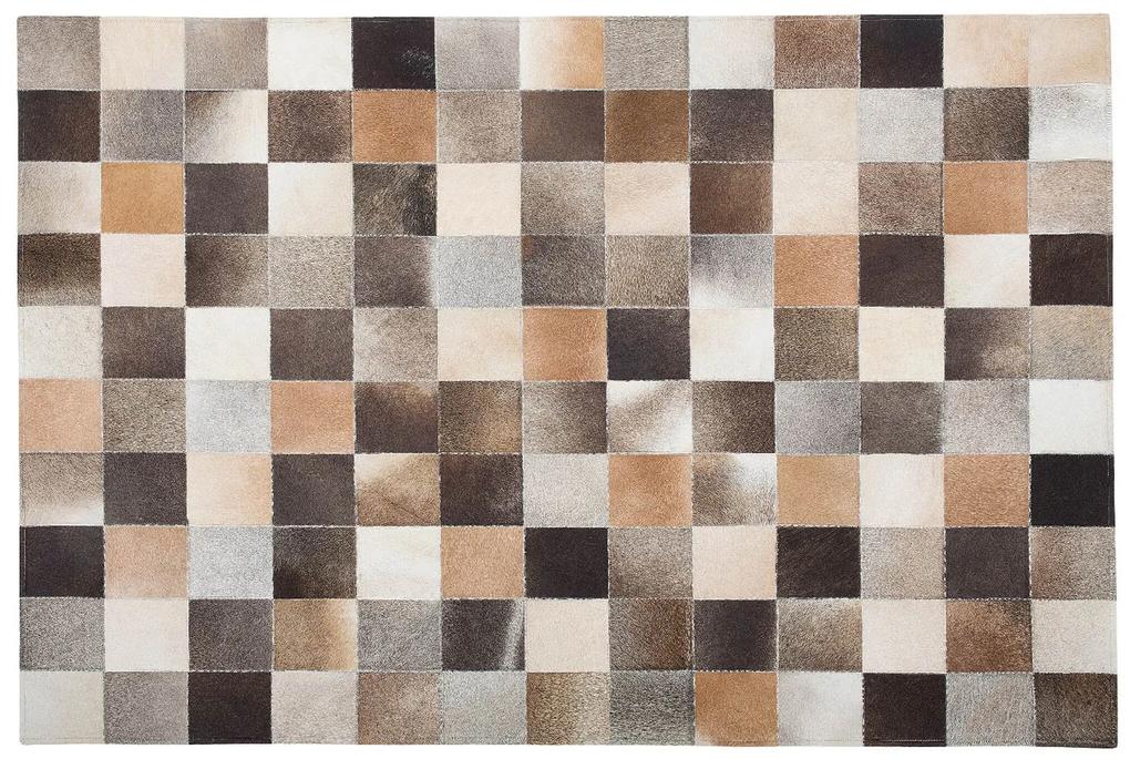 Kožený koberec 160 x 230 cm viacfarebný SOKE Beliani