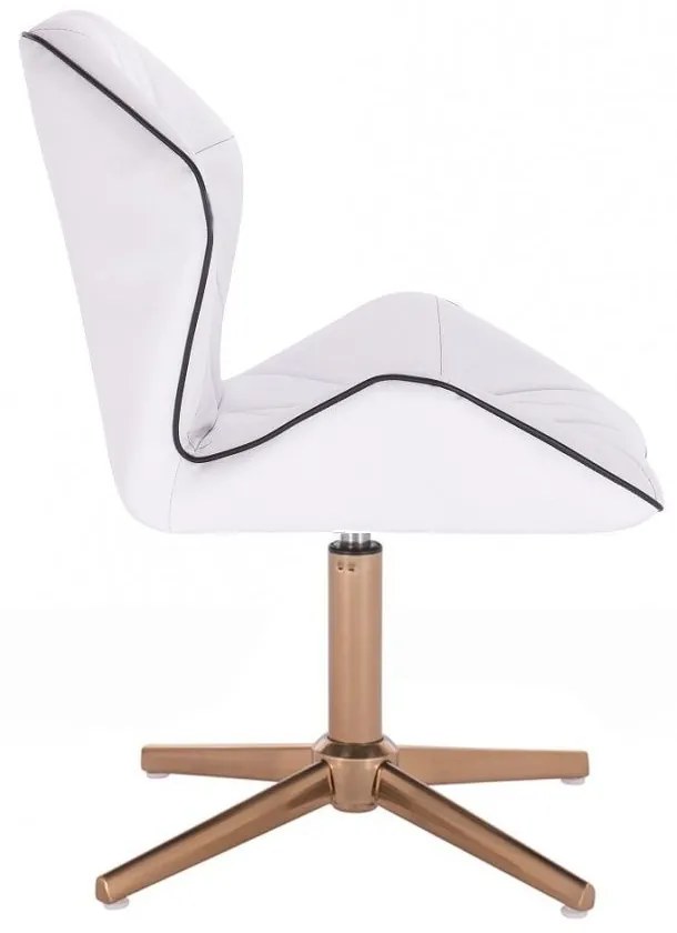 LuxuryForm DESIGN Stolička MILANO MAX na zlatom kríži - biela