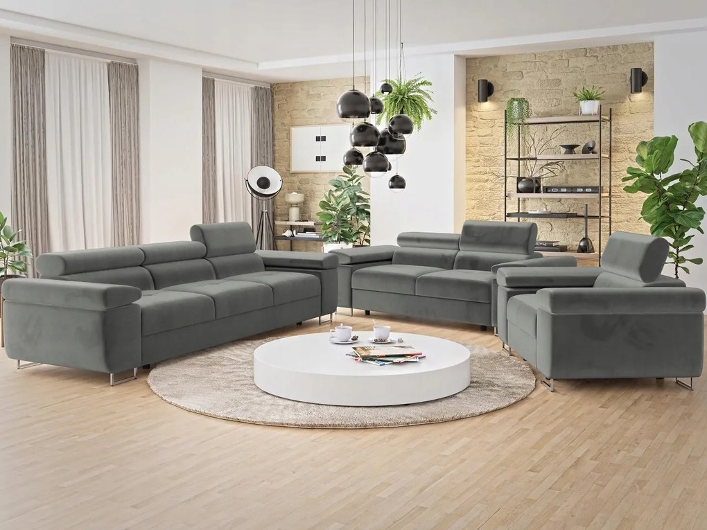 Sedacia súprava 3+2+1 Terazuro 3+2+1 (sivá)