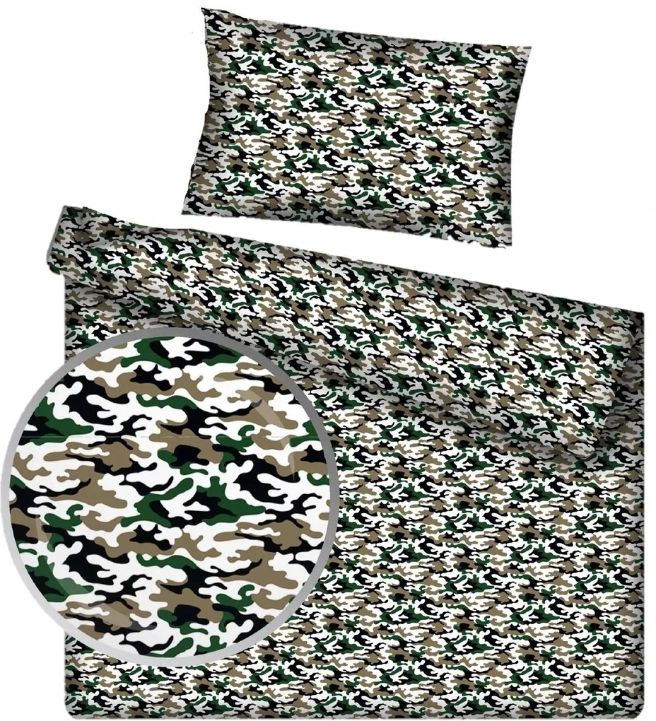 INTERMEDIC SK Posteľná obliečka Army Green 140x200/70x90 cm