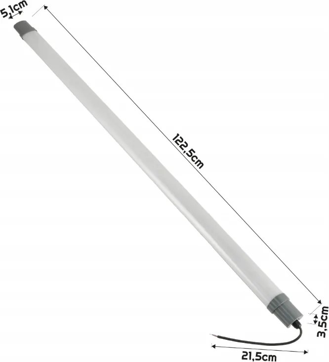 Sada 4 LED svietidiel 120 cm 36 W 3000 lm Hermetické svietidlo IP65 do garáže, dielne