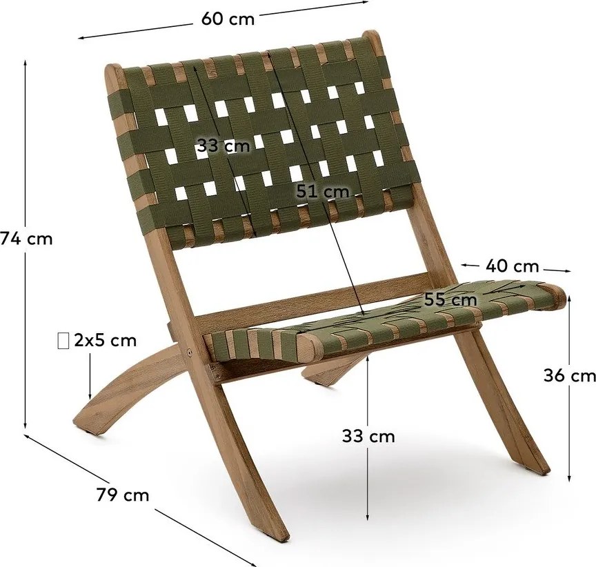 Zelené drevené záhradné kreslo Chabeli – Kave Home