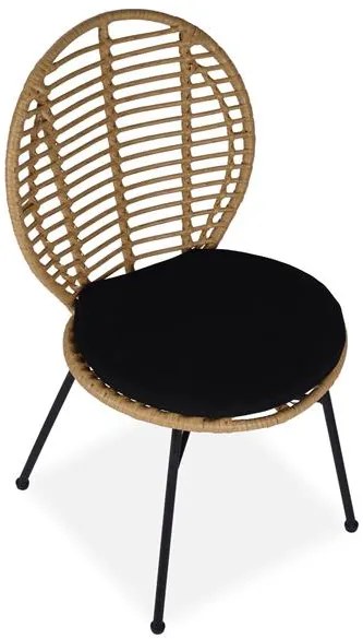 ZÁHRADNÁ RATANOVÁ STOLIČKA BARA HNEDÁ S PODUŠKOU