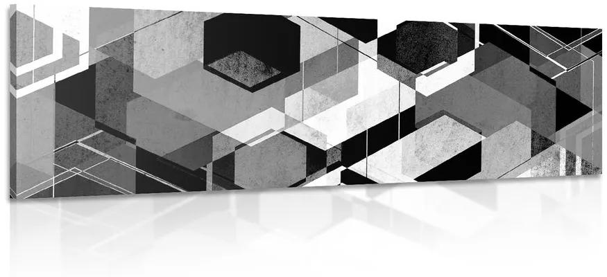 Obraz abstraktná geometria v čiernobielom prevedení