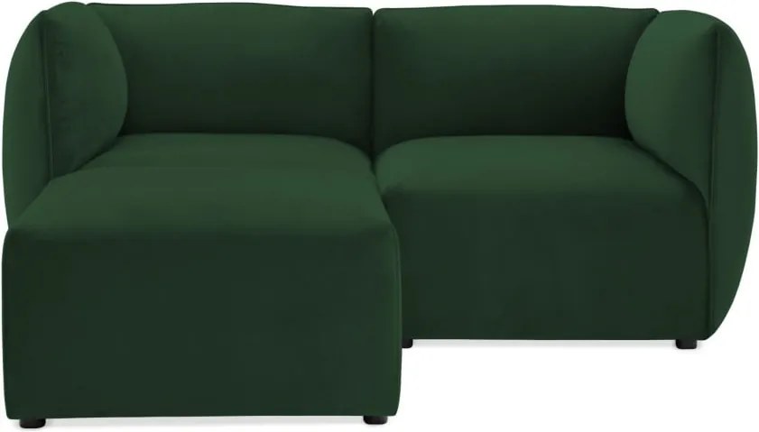 Smaragdovozelená dvojmiestna modulová pohovka s podnožkou Vivonita Velvet Cube