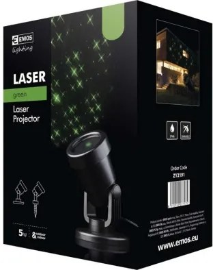 Laserový dekoratívny projektor Emos ZY2191, zelené hviezdy