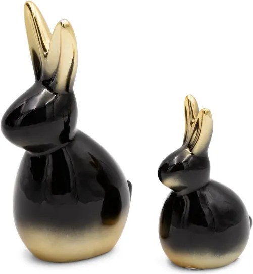 Veľkonočná dekorácia FIG 199 A čierna / zlatá (2 ks)