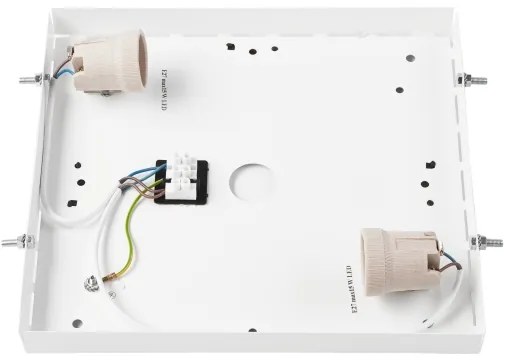 Stropné svietidlo NATURAL SQUARE 2xE27/15W/230V 31x31 cm borovica/biela