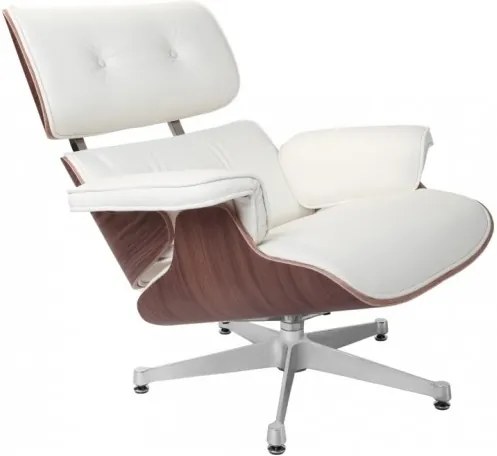 Křeslo Lounge chair, bílá, ořech S25001 Culty Gold +