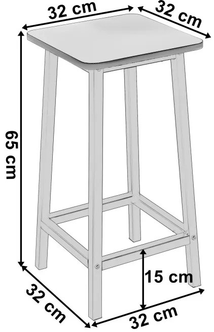 Barová stolička KENT dub / biele nohy