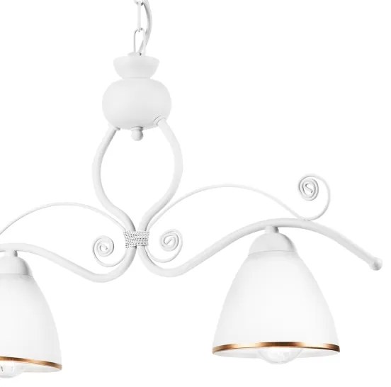 Luster na reťazi RETRO 2xE27/60W/230V matná biela