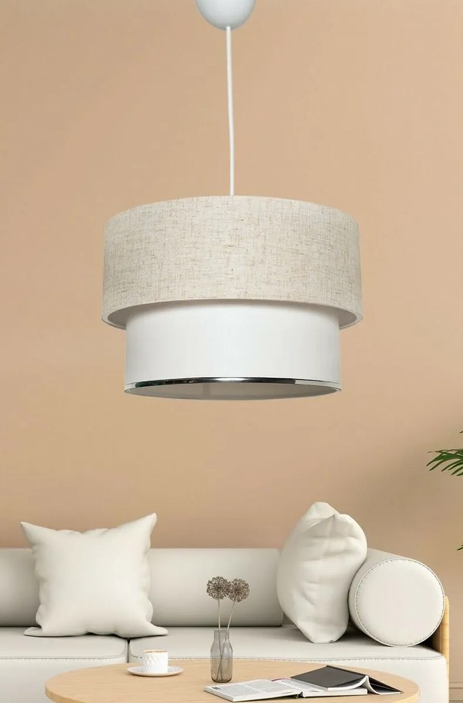 Závesný luster TM121 krémová, biela
