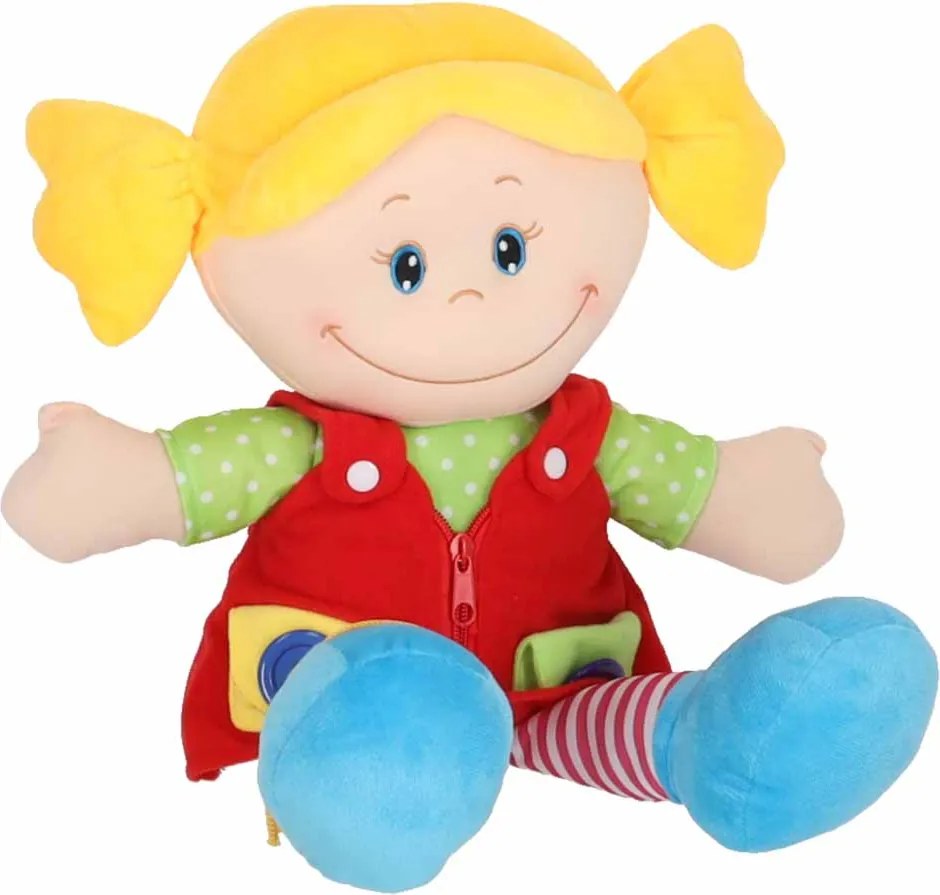 Látková senzorická bábika KIK na učenie obliekania, 46 cm