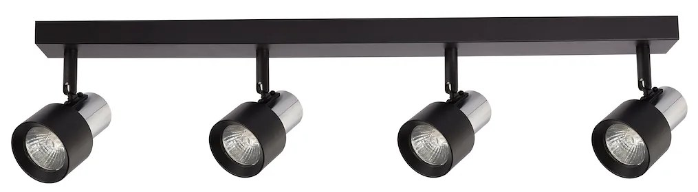 Bodové svietidlo Cino, 4x čierne/chrómové kovové tienidlo, b