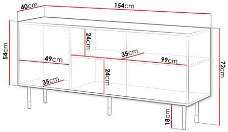 Komoda Mediana 3D (čierna + zlatá). Vlastná spoľahlivá doprava až k Vám domov. 1122530