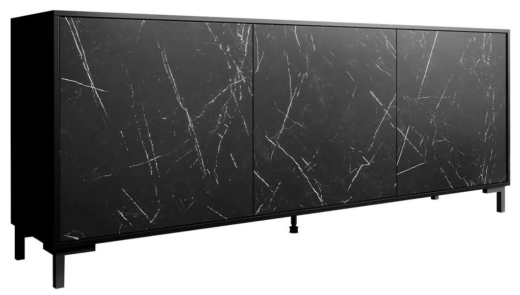 Komoda Sopeleto 3D 200, Farby: biela/biely mramor