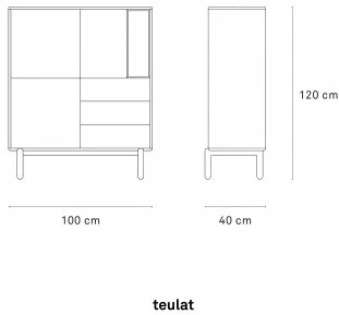 TEULAT CORVO kabinet Sivá - perlová