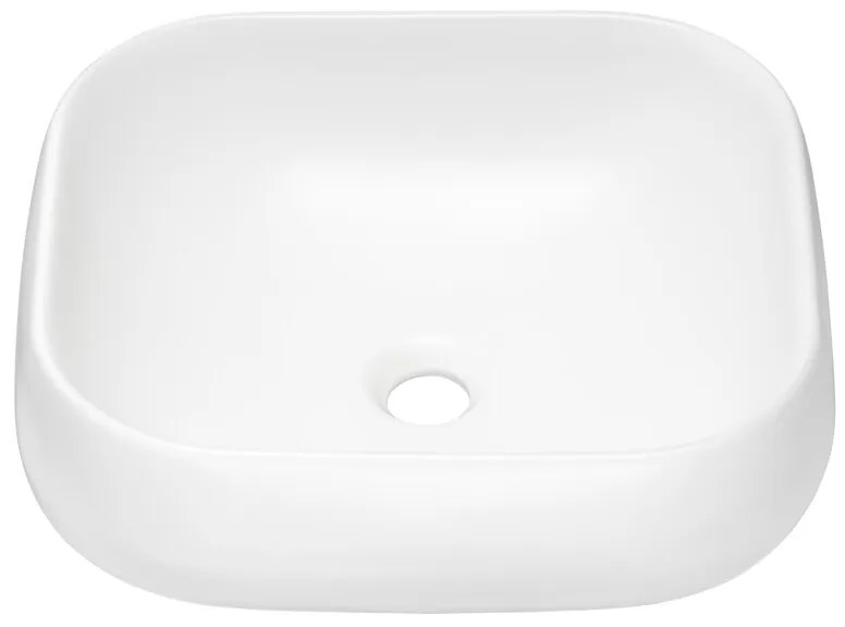 Sada keramického umývadla na dosku a výpusti Nika 45 cm biela