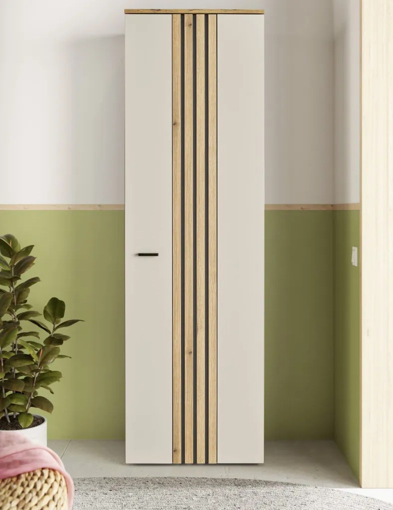 Predsieňová šatníková skriňa Lima, béžová kašmír/dub evoke