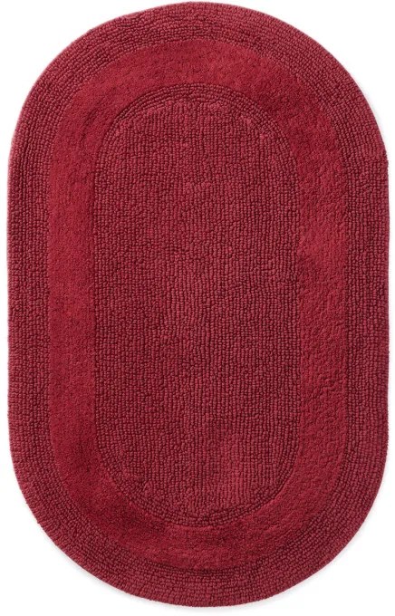 Kúpeľňový koberček Javo Cotton bordový ovál