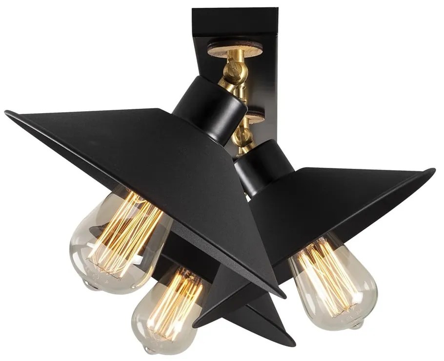 Čierne stropné svietidlo s kovovým tienidlom ø 24 cm Berceste – Opviq lights