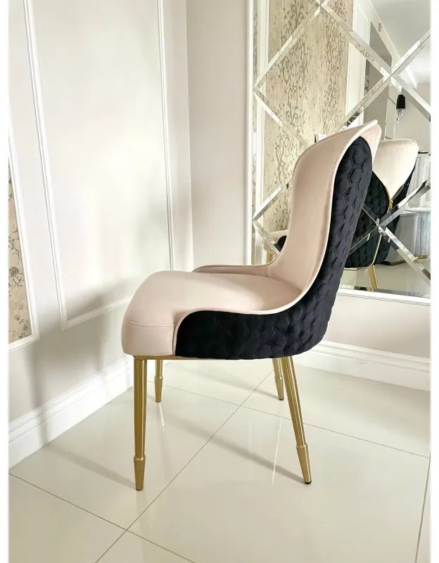 STOLIČKA DALIA BÉŽOVÁ + ČIERNA + ZLATÉ NOHY