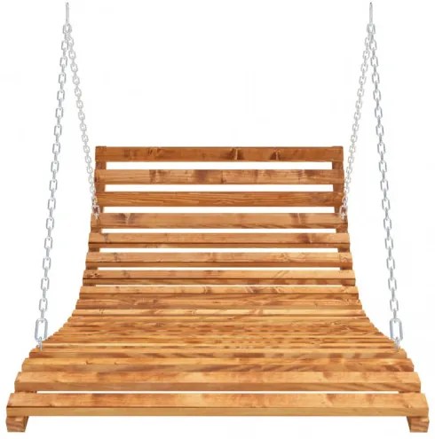 vidaXL Hojdacia posteľ masívny smrek s tíkovou povrchovou úpravou 143x120x65 cm-