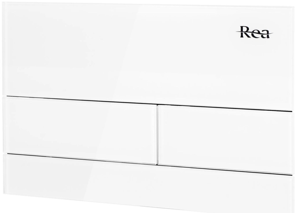 Rea T, ovládacie tlačidlo k podomietkovým systémom WC K011A-Q, biele sklo, REA-E0052