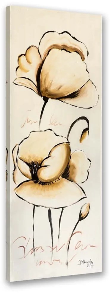 Gario Obraz na plátne Žlté maľované kvety Rozmery: 30 x 90 cm