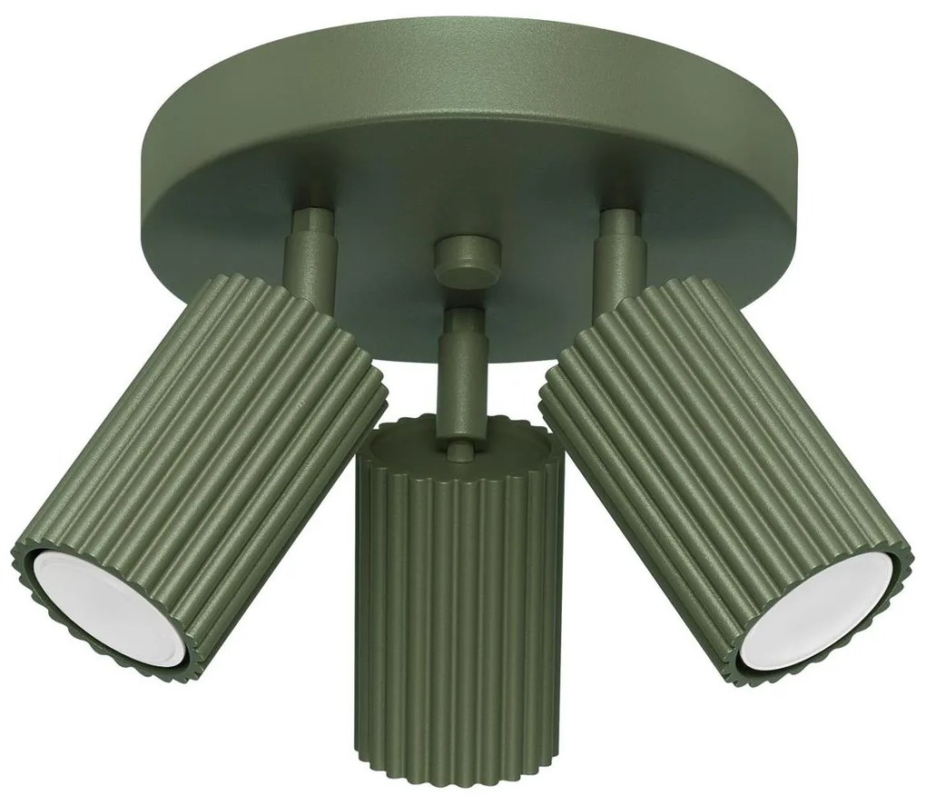 Sollux SL.1620 - Bodové svietidlo KARBON 3xGU10/10W/230V zelená