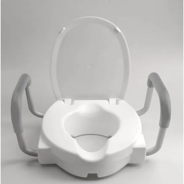 Ridder - Zvýšené WC sedadlo s madlami, biele